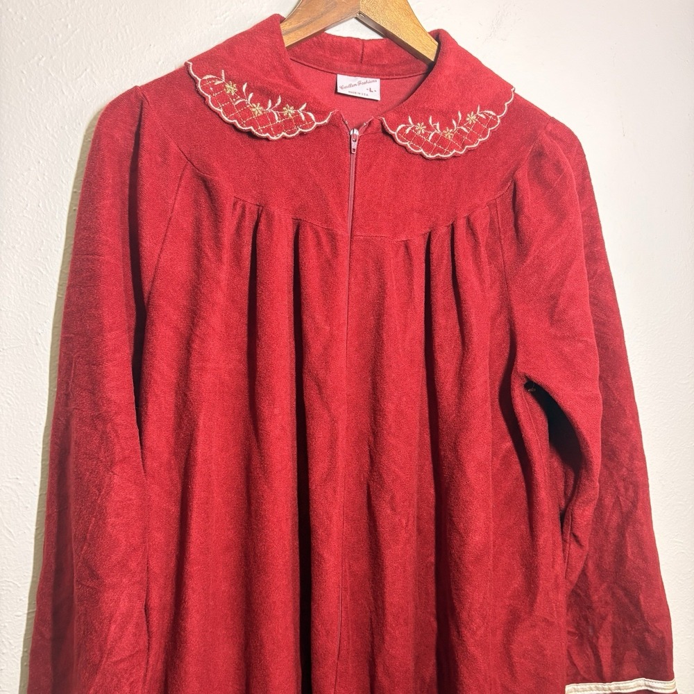 Vintage‎ Carlton Fashion Size Large Sleeping Gown Mumu Long Sleeve Embroidered